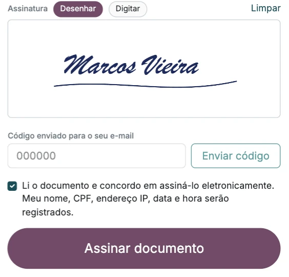 Assinatura do contrato pelo celular no Odoo360